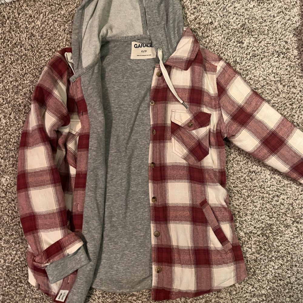 Garage Flannel Hooded Jacket Size XS